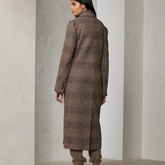 Ralph Lauren Collection ~ Fall 21 Isla Truffle & Morel Glen Plaid Wool Top Coat - Picture 12 of 17